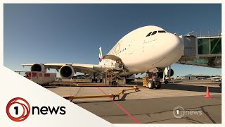 Christchurch Airport welcomes back Emirates flagship A380 after 3year absence [upl. by Spearman]