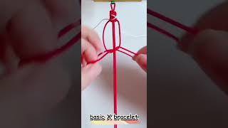 DIY basic X bracelet with string bracelet tutorial [upl. by Crane]