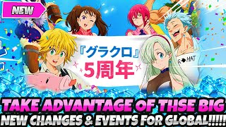 DONT MISS OUT TAKE ADVANTAGE OF THESE CRAZY NEW EVENTS amp CHANGES FOR GLOBAL 7DS Grand Cross [upl. by Rialc798]