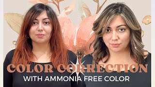 Color Correction Tutorial with OampM Ammonia Free Haircolor  Brunette Balayage Makeover [upl. by Fulton869]