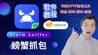 【螃蟹抓包】Storm Sniffer抓包软件新手教程，新的IOS抓包神器20分享，强大且实用 [upl. by Akvir]