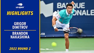 Grigor Dimitrov vs Brandon Nakashima Highlights  2022 US Open Round 2 [upl. by Fan]