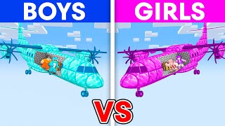 BOYS vs GIRLS AIRPLANE Build Challenge in Minecraft [upl. by Bruns]