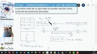 TEMA 1 TERMODINÁMICA  110 LEY DE DALTON DE LAS PRESIONES PARCIALES [upl. by Araek]