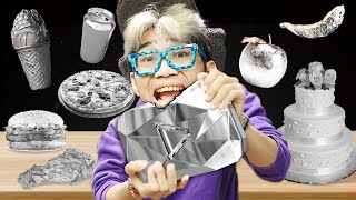 HANYA MAKAN 1 WARNA DIAMOND PLAY BUTTON ADA AYAM DIAMOND KUE DIAMOND PALING MEWAH MUKBANG [upl. by Ymmas918]