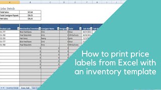 How to Print Price Labels from Excelwith Inventory Template [upl. by Ehrenberg]