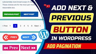 How to add next and previous buttons in WordPress blog  Previous and next pagination in WordPress [upl. by Annissa]