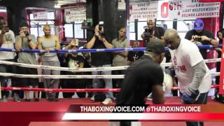 ADRIEN BRONER AND TRAINER MIKE STAFFORD DOING MITT WORK [upl. by Bonucci]