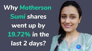 Why Motherson Sumi shares went up by 19 72 in the last 2 days  Motherson Sumi latest news shorts [upl. by Guinevere523]