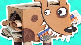 Cardboard Puppy  Craft Ideas with Boxes  DIY on Box Yourself [upl. by Ailiec]