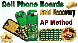 Cell Phone Boards AP Methods Gold Recovery  Recover Gold From Mobile Phone Circuits [upl. by Ettie]