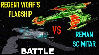 Viewer Request  Regents Flagship VS Reman Scimitar  Both Ways  Star Trek Starship Battles [upl. by Carmon]