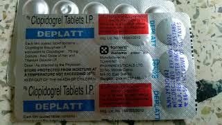 Clopidogrel tablet  Clopidogrel tablets ip 75 mg  Deplatt 75 mg  Deplatt Uses [upl. by Adnovad]