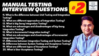 Manual Testing Interview Questions and Answers with Examples  Part 2 [upl. by Amiaj956]