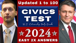 US Citizenship Test 2024 with Direct Answers 100 HistoryGovernment Exam Examen de Ciudadania [upl. by Four]