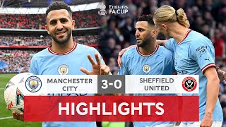 Mahrez HATTRICK Sends City Final Bound  Manchester City 30 Sheffield United Emirates FA Cup 2223 [upl. by Tamara248]