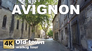 France  Avignon Old town Provence center of the city walking tour 2023 4k 60 fps [upl. by Anaej]