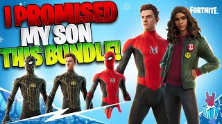 I Promised My Son The SPIDERMAN No Way Home Bundle IF He Got A CROWNED Victory Royale [upl. by Labanna]