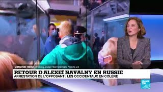 Retour dAlexeï Navalny en Russie  son arrestation provoque la colère des dirigeants occidentaux [upl. by Eema]