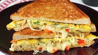 10 min easy breakfast recipe omelette sandwich Bread egg sandwich 🥪🥪 [upl. by Anilorac285]