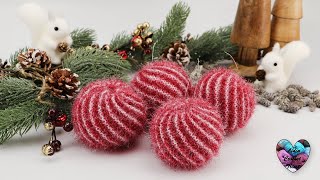 BOULES NÖEL TRICOT TUTORIEL FACILE ET SUPER JOLI christmas noel knitting knit tutocrochet [upl. by Ecnahc304]