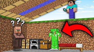 WHY DID A VILLAGER BUILD THIS SECRET BASE UNDER A FARMLAND IN MINECRAFT  100 TROLLING TRAP [upl. by Nnoved257]