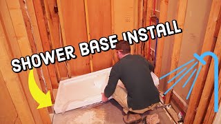 How to Install a DreamLine Shower Base With Oatey Drain [upl. by Radferd]