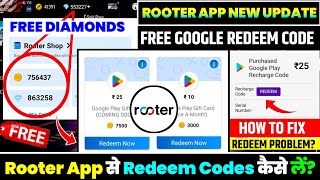 rooter app se redeem code kaise le  free redeem code app  google play gift card earning app 2024 [upl. by Banky]