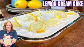 LEMON CREAM CAKE Easy with Box Cake Mix [upl. by Hanaj544]