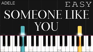 Adele  Someone Like You  EASY Piano Tutorial [upl. by Azriel]