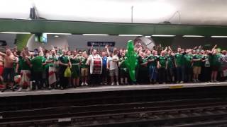 Northern Ireland supporters singing in the metro of PARIS  EURO 2016 FOOTBALL MESSI [upl. by Gierk]