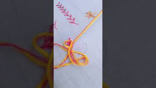 Woven Rose stitch tutorial for beginnersshorts rose embroidery [upl. by Verras]