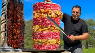 Layered Doner Kebab From Two Types Of Meat At Once Uncle Pleases Little Guests [upl. by Winikka]