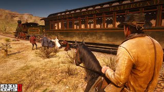 Random Encounters in New Austin as Arthur  Del Lobo Train Holdup  RDR2 [upl. by Abebi]