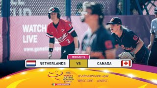 Highlights  Game 21 Netherlands vs Canada  2024 WBSC Women’s Softball World Cup  Finals [upl. by Timoteo]