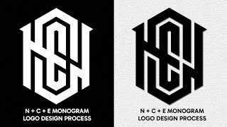 Monogram Logo Design Process  Illustrator Logo Design Process  N  C  E Logo Design logo [upl. by Aikemit]