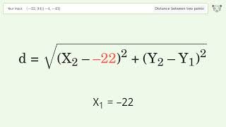 Find the distance between two points p1 2294 and p2 443 StepbyStep Video Solution [upl. by Dearborn]