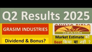 GRASIM Q2 results 2025  GRASIM INDUSTRIES results  GRASIM INDUSTRIES Share News  GRASIM [upl. by Strepphon986]