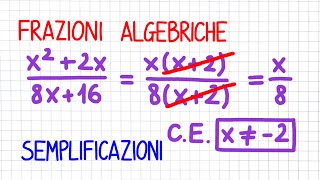 FRAZIONI ALGEBRICHE  semplificazione  FA20 [upl. by Aseefan11]