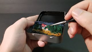 Acadia National Park  I made a tiny Bass Harbor Headlight Altoid Tin Miniature Diorama [upl. by Assilak]