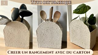 DIY  CREER UN JOLI RANGEMENT AVEC DU CARTON [upl. by Claudy]