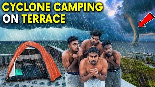 24 Hours Terrace Camping in a Dangerous Cyclone Rain [upl. by Hanauq]