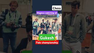 Magnus Carlsen watching Indian grandmasters while playing magnuscarlsen shortsfeed grandmaster [upl. by Yael253]