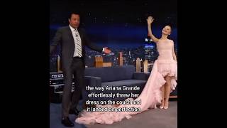 Ariana Grande throws dress on couch ArianaGrande Arianators Wicked jimmyfallonshow [upl. by Lsil177]