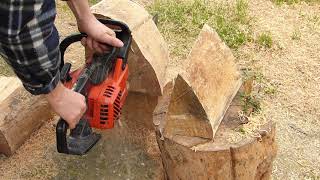 Echo CS 3050 Chainsaw Cutting Pine Blocks 30cc 38 Semi Chisel Chain [upl. by Bryn]