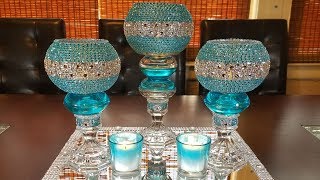 centerpiece ideas DIY glamorous candleholder centerpiece [upl. by Gombosi500]