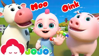 Moo 🐄 Oink 🐷 Animal Sounds Song  Baby JoJo Nursery Rhymes amp Kids Songs [upl. by Blodgett121]