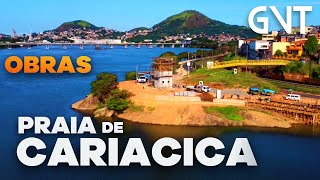 PRAIA EM CARIACICA  Obras da Nova Orla com Calçadão Ciclovia e Restaurantes Panorâmicos [upl. by Ettenirt]