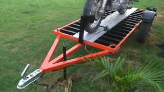 Loading a motorcycle on a trailer the less than ideal way [upl. by Venetia]