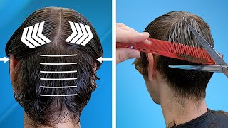 How To SCISSOR CUT Mens Hair  Step by Step Guide  How to Scissor Cut mens Hair Lesson [upl. by Ikcim]